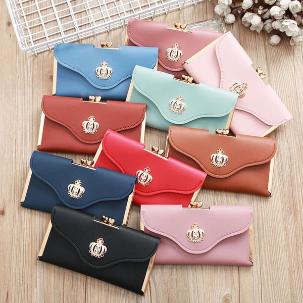 Koreanische Neue Mode Handheld Crown Diamant Set Telefon Große Geld Clip Frauen S Lange Abendessen Karte Kleine Tasche mall