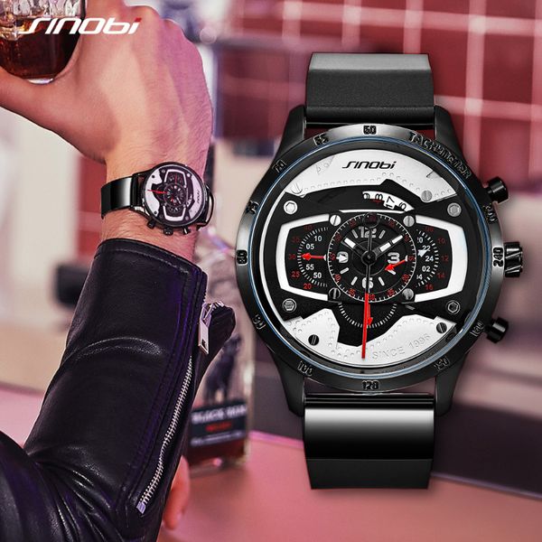 cwp SINOBI Car Speed Sports Orologi da uomo Creative Men Punk impermeabile al quarzo militare Reloj Hombre Racing