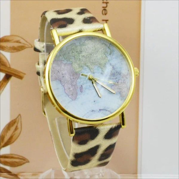 Relógios de pulso Womage Fashion Design Watch Mulheres Relógios Pulseira de Couro Quartz Preço Drop