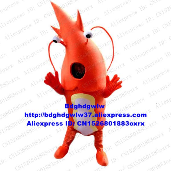 Costumi della mascotte Gamberetti arancioni Gamberi Aragosta Gamberi Langouste Costume della mascotte Adulto Personaggio dei cartoni animati Vestito Vestito Benvenuto Nuovi arrivati Zx1