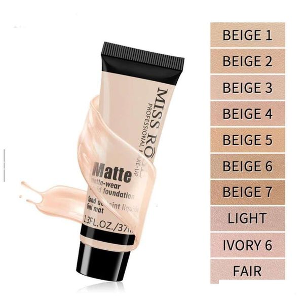 Concealer Miss Rose Base Matte Liquid Foundation Make-up Wasserdichter Gesichts-Concealer Kosmetik Langanhaltendes Make-up Liquida Vloeibare Dro Dhoix