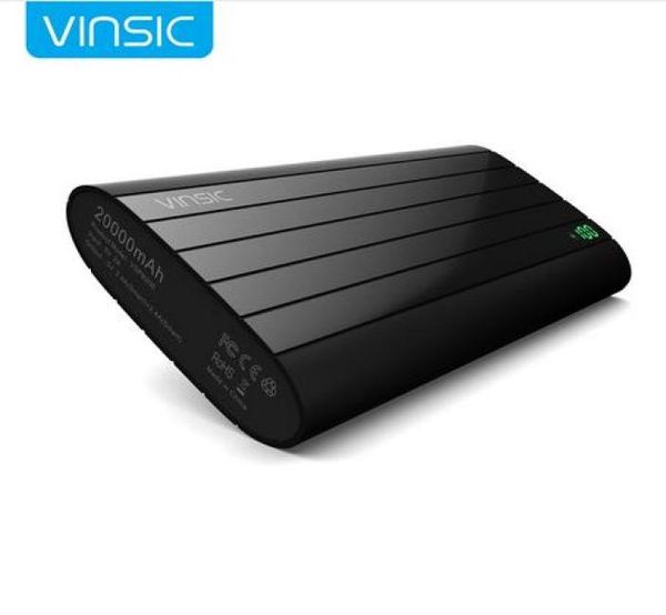 Vinsic Iron P6 20000mAh Power Bank Identificazione intelligente Doppia porta USB 24A 18650 Caricabatteria per Xiaomi Huawei1382984