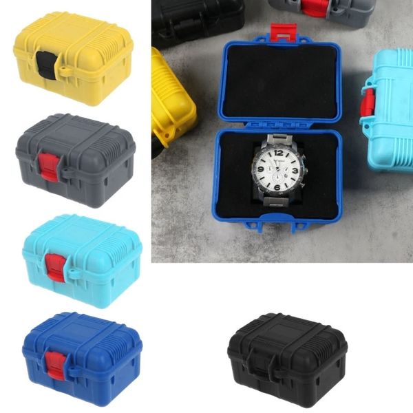 Scatola per orologi durevole da 1 slot scatola porta orologi in plastica portatile scatola porta orologi impermeabile per organizer porta orologi materiale ABS 240314