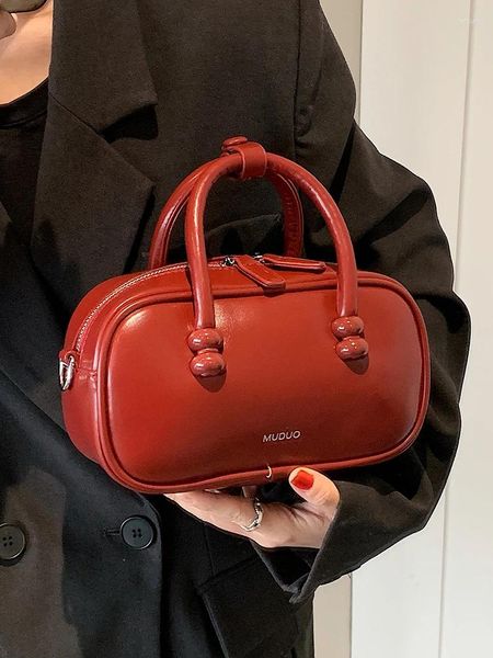 Umhängetaschen Erweiterte Retro Tasche Frauen Mode Vielseitige Umhängetasche 2024 Frühling PU Handtasche Süße Mädchen Rot Kleine Quadrat