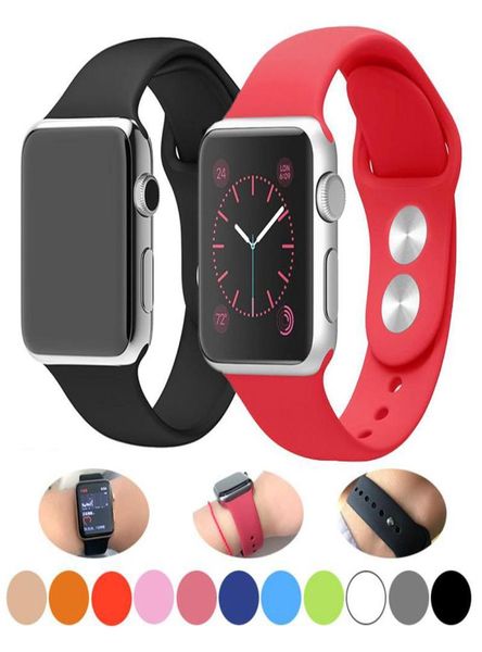 Pulseira de substituição para relógios, capas para apple watch band iwatch série 1 2 3 4 5 6 se pulseira de silicone macio 38 40 42 44mm orig4076737