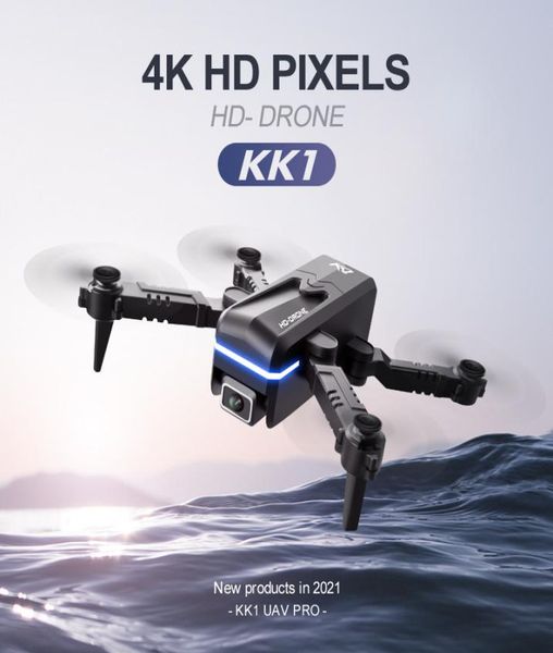 Global Drone 4K Doppia videocamera HD Mini veicolo con Wifi Fpv Pieghevole elicottero professionale Selfie Droni Giocattoli per batteria per bambini KK9938534