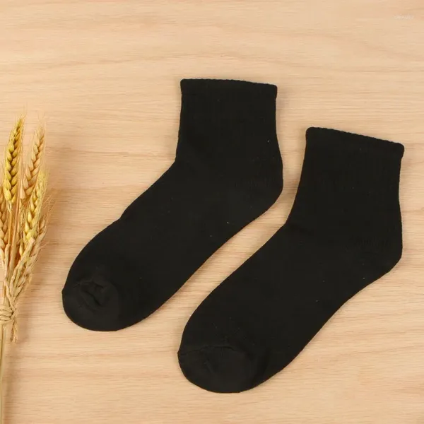 Meias masculinas 5 pares preto branco longo tubo de cor pura respirável homens/mulheres esportes casuais simples sox