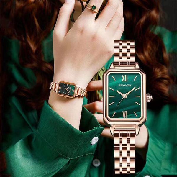 Designer Classic Luxury quadrante quadrato designer orologi da donna al quarzo in silicone donne coppie cassa in acciaio inossidabile impermeabile fashion295K