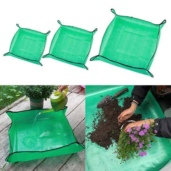 Forros 2/3pcs Planta Transplante Repotting Mat Dobrável Pano de Trabalho de Jardim À Prova D 'Água Engrossar Tapete de Jardinagem Mudança Almofadas de Rega do Solo