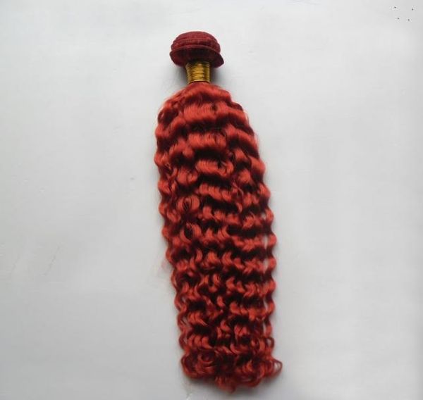 Malaysische rote Farbe, tief gewelltes Haar, 100 % Echthaar, nicht remy, unverarbeitet, Doppelschuss, 1 Stück, Bündel 7322287