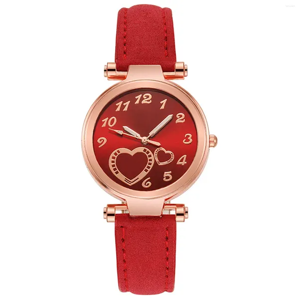 Relógios de pulso feminino relógio de quartzo na moda elegante presente de dia dos namorados de 3 mãos para namorada