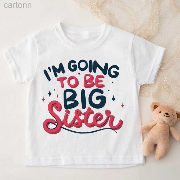 T-Shirts „I'm Going To Be A Big Sister Girl“ Kinder-T-Shirt Kurzarm-T-Shirt Tops Sommer Frühlingskleidung Bestes Geschenk für Ihre kleine Prinzessin ldd240314