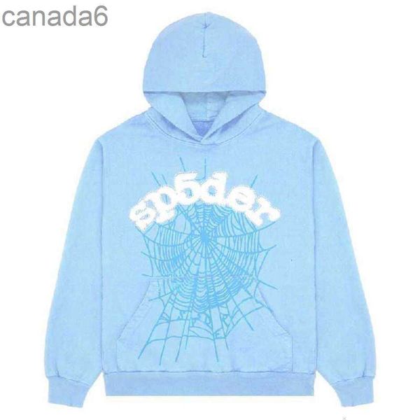 Mens Hoodies Yeni Sky Sp5der Erkek Kadın Hip Hop Young Thug Örümcek Kapüşonlu Dünya Geniş 555555 Sweatshirtler Pilover Hoody Light Blu Ucuz Loe Gate1688 G0HK