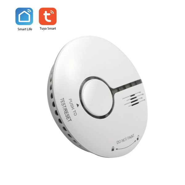 Rilevatore Tuya Smart Home Wifi Smoke Detector Sensore di allarme antincendio Smart Wireless Gas Detector Tuya Detector Smoke Detector Life per casa