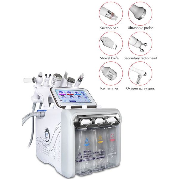 İyi geri bildirim 6in1 Portable Hidro Yüz Makinesi Elmas İpucu ile Hidro Yüz Aqua Peel Dermabrazyon Salon için Yüz Temizliği