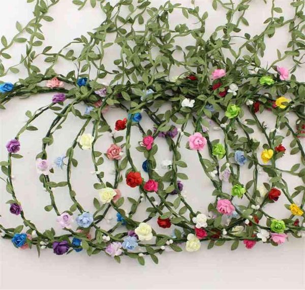 Matrimonio sposa ragazza testa fiore ghirlanda di rattan copricapo corona ghirlanda Hawaii fascia di fiori damigella d'onore fasce per capelli bohémien festa b8538360