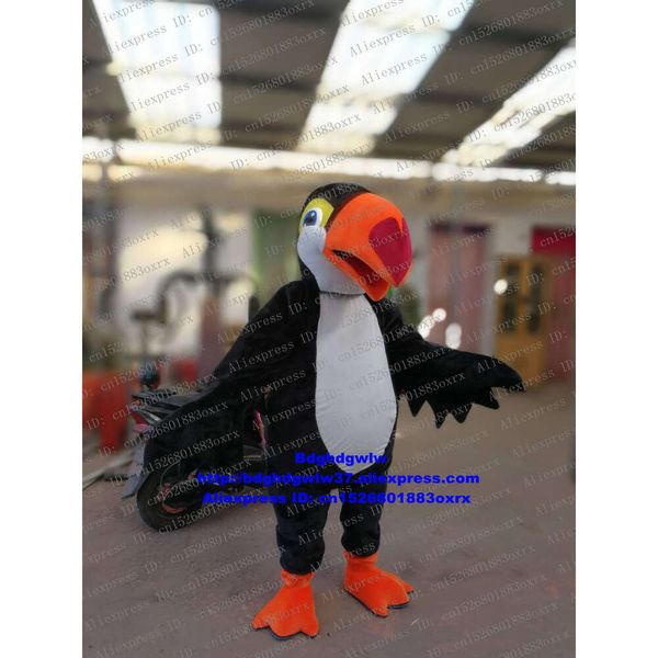 Costumi mascotte Nero Toco Tucano Bucero Uccello Corvo Corvo Merlo Costume mascotte Personaggio adulto Carnevale Fiesta Alla moda Morden Zx1460