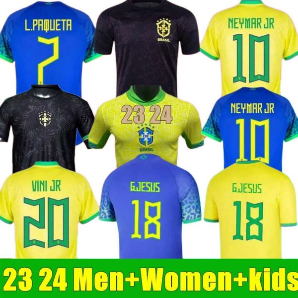 BRASILE 2023 Maglie da calcio Camiseta de futbol PAQUETA RAPHINHA 23 24maglie da calcio maillots MARQUINHOS VINI JR SILVA brasile RICHARLISON UOMINI BAMBINI DONNA NEYMAR