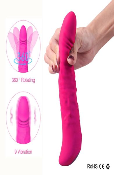 Rotierender Vibrator für Frauen, 9 Modi, Dildo-Vibratoren, Penis-Riesendildo, Vagina, Klitoris-Simulator, Sexspielzeug für Erwachsene, Sex-Shop Y1912196169438