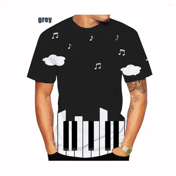 Männer T Shirts Sommer Mode Klavier Musikalische Note 3D Gedruckt Männer Frauen Shirt Sweatshirts Lustige Pullover Sportwear Größe