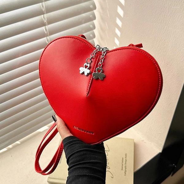 Hobo kalp şekli çantalar kadınlar mini tek omuz çantası ladys kırmızı aşk moda çantası sevgililer hediyeler lüks çantalar