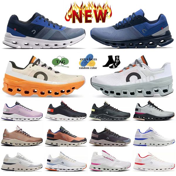 Confortos em Cloudmonster Running Shoes 36-45 Mulheres Nova Pink Creek Branco Todo Preto Monstro Roxo Surfista X 3 Runner Roger Iron Hay Mens Treinadores Sapatilhas 5 Tênis Tênis