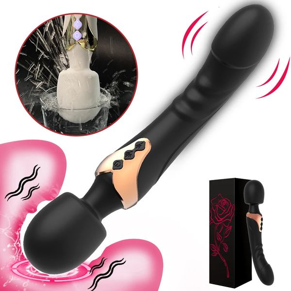 Vibrador poderoso vibrador duplo motor silicone tamanho grande varinha g-ponto massageador brinquedo sexual para casal clitóris estimulador para adultos 240311