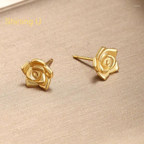 Ohrstecker Shining U 24K Gold Farbe Blumen Modeschmuck Geschenk