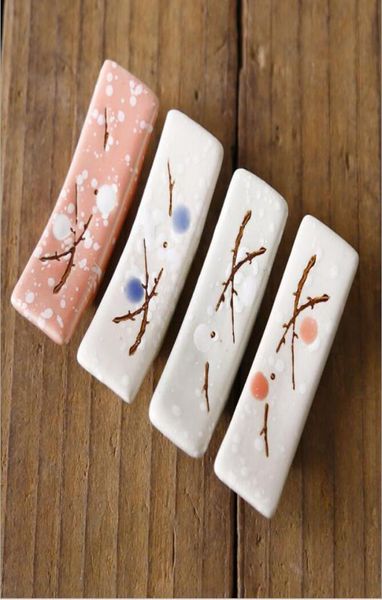 Porta bacchette in ceramica stile giapponese con fiocco di neve, porta bacchette da cucina per la casa, supporto per bacchette, cura, gadget, strumenti ZC06341149721