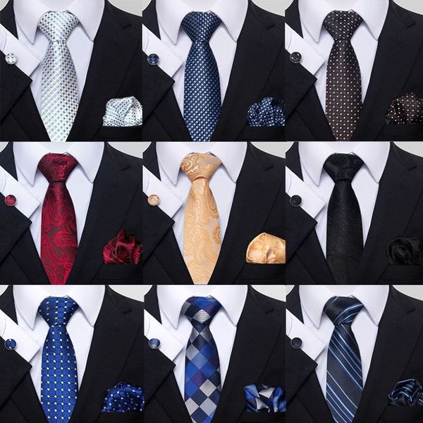 Gravatas de pescoço homens luxo prata paisley seda ascot gravata conjunto festa de casamento cravat lenço branco abotoaduras gravata anel conjuntos dibangu242w