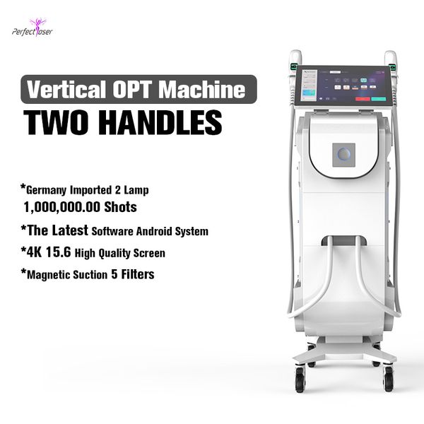 3500W Potenza Multifunzione 2 Maniglie OPT IPL Trattamento dell'acne Rimozione vascolare Ringiovanimento della pelle Depilazione Cura della pelle del viso Macchina di bellezza CE FDA