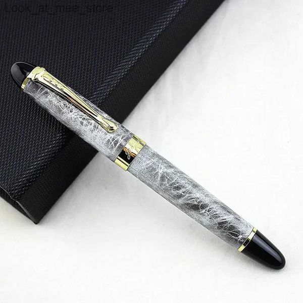 Перьевые ручки Перьевые ручки JINHAO X450 Executive Grey Мраморная и золотая шариковая ручка-роллер Канцелярские товары Школьные канцелярские товары Ручки для письма Q240314