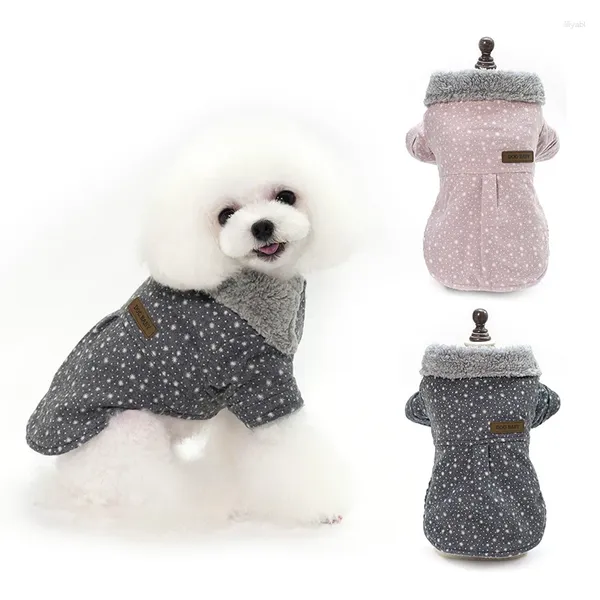 Abbigliamento per cani Cappotto caldo per gatti Giacca a pois Abito per cuccioli Felpa con cappuccio Abbigliamento invernale Cani Animali domestici Abbigliamento per Chihuahua