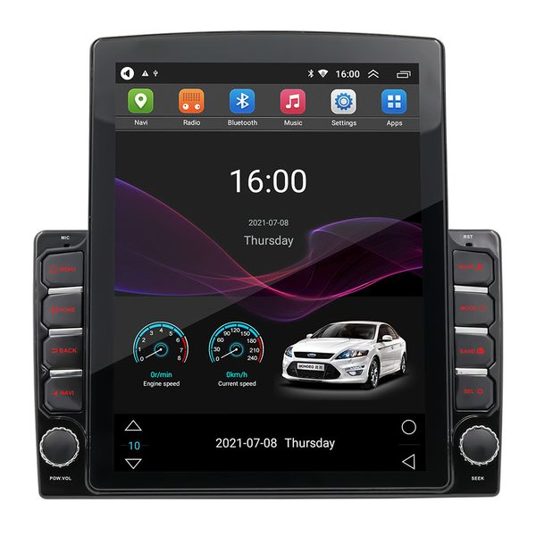 Touch screen da 10'' Apple Carplay Android Auto Monitor Car Stereo Lettore video 2G + 32G Doppio Din Navigazione GPS Bluetooth Radio per veicoli con specchio in vetro temperato 2.5D