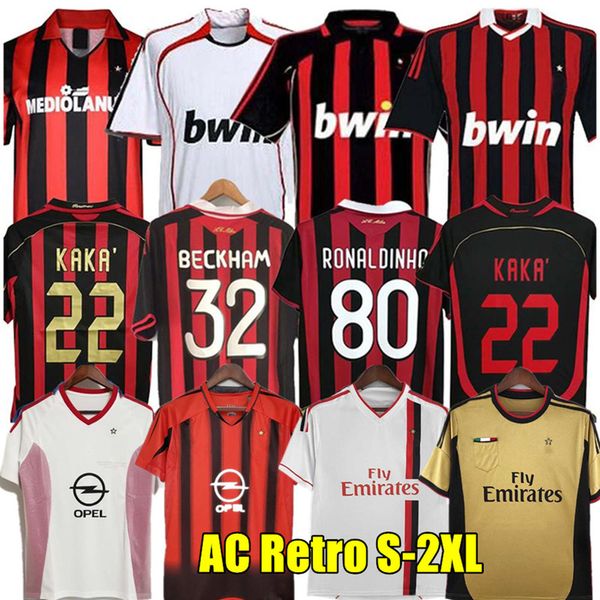 Maglie da calcio retrò AC Maglie da calcio MIlans Gullit 01 02 03 03 04 05 06 07 08 09 10 11 12 13 14 15 Maldini Van Basten KAKA Maglia da calcio Inzaghi PIRLO SHEVCHENKO BAGGIO