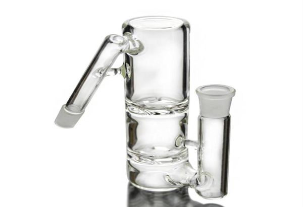 Doppelzyklon-Glas-Aschefänger, Turbinen-Dis-Perc-Rauchbong-Zubehör, klarer Aschefänger, 45 Grad, 14 mm, 18 mm Gelenk, ASHP801, ASH1084736