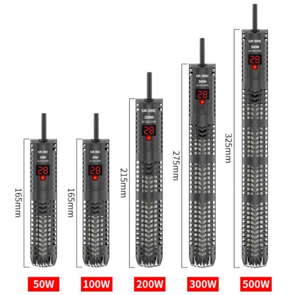 Prodotti 50/100/200/300W Digitale Sommergibile Acquario Riscaldatore di Acqua Serbatoio di Pesce Termostato Asta di Riscaldamento Dell'acqua Controllo Costante della temperatura