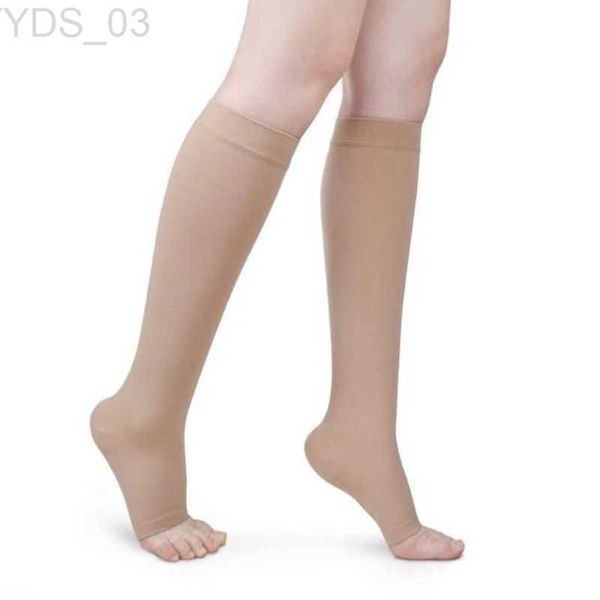 Calzini per bambini Calzini a compressione S-XXL Calzini a compressione per vene varicose Calzini da equitazione Calzini elasticizzati con punta aperta al ginocchio YQ240314