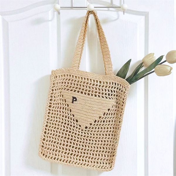 Hochwertige Raffia-Designer-Tragetaschen, Einkaufstaschen, modische Damen-Kupplung, klassische Umhängetasche, Dreieckstasche, Handtaschen, Damen-Geldbörsen, modische Strandtasche aus Strohgewebe