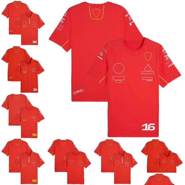 Motorradbekleidung 2024 F1 Fahrer T-Shirt Forma 1 Herrenhemden Neue Saison Red Team Uniform Kleidung Rennanzug Motorsport Trikot Drop otwz3