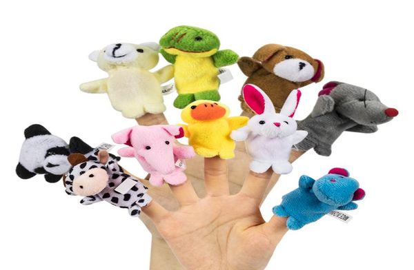 Zodiaco cinese 12 pzlotto Animali Cartone Animato Biologico Burattino da Dito Peluche Bambino Favore Bambole da Dito C468316629