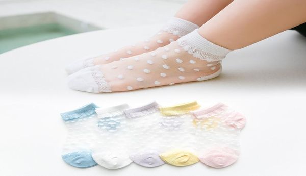 5 paia di calzini estivi per ragazze per bambini Calzini floreali per bambina stile maglia per bambini con pizzo elastico a pois fiori calzino intero Y27897110