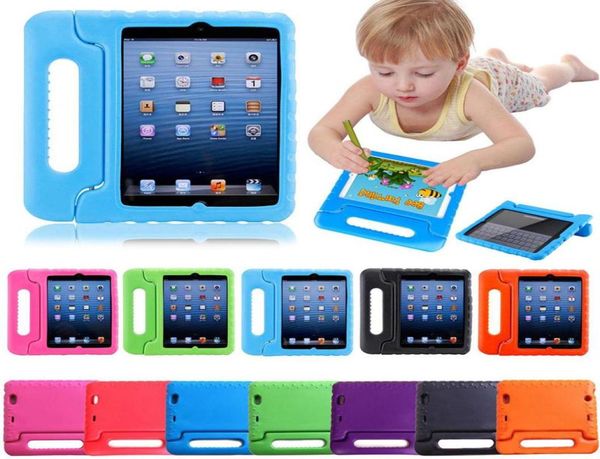 Crianças crianças lidar com suporte de espuma eva macio à prova de choque resistente amigável tablet silicone ipad caso para apple ipad mini 2 3 4 5 ipad3086679