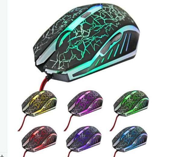 Un mouse mostra tutti i colori 4000 DPI Pulsanti 6D Mouse con retroilluminazione a led Mouse da gioco cablato Mouse da gioco cablato USB per laptop desktop4007322