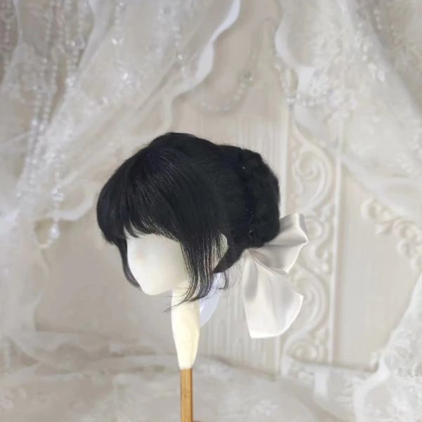 Parrucca da bambola per 1/6 1/3 1/4 1/8 SD parrucca per capelli bambola BJD capelli neri bambola da principessa parrucca per capelli finti decorazione principessa 240304