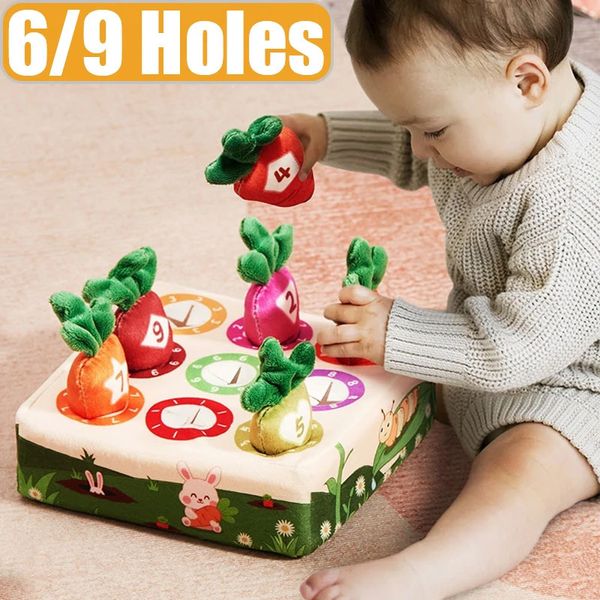 Plüsch-Karotten-Ziehspielzeug für die frühe Bildung, farbenfrohe Rettich-Spiele, Baby-Kind-Jungen-Mädchen, die sensorisches Spielzeug lernen 240307