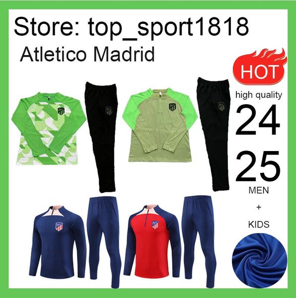 2023 2024 Yetişkin Erkek ve Kids Madrid Trailsuit Chandal Futbol Futbol Eğitim Takımı 23 23 24 Atletico Trailtsits Set Men Camiseta De Futbol Ceket AABBCC