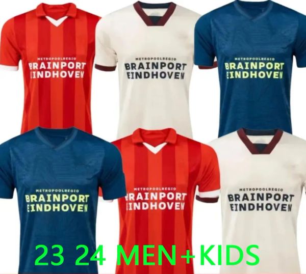 Eindhoven Away Soccer Jerseys 2023 2024 Hazard FABIO Sia Home Men It Football Shirts Kids Set TOP Adulto Kits XAVI 10