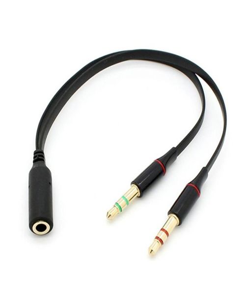 Cuffia Mini jack da 35 mm 1 femmina a 2 maschi Cuffie con microfono e sdoppiatore a Y Cavo audio per computer auricolare6297023