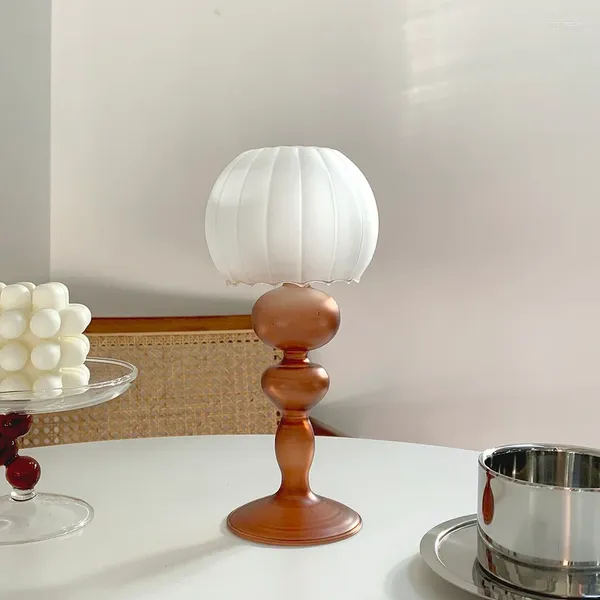 Castiçais retro candeeiro de mesa vidro acessórios decoração para casa sala estar vara vintage casamento titular luz